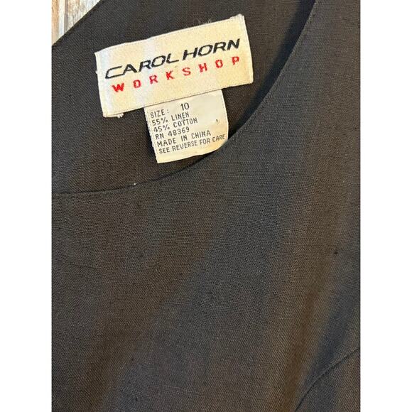 Carol Horn Workshop Linen Cotton Cross Back Dress - Size 10 - Picture 5 of 5